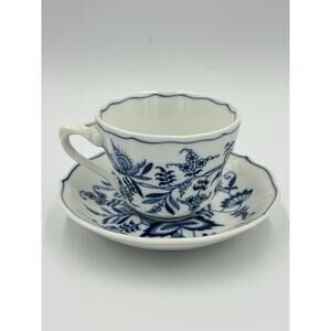 Vintage Blue Danube Blue Onion Tea Coffee Cup & Saucer Set - Japan